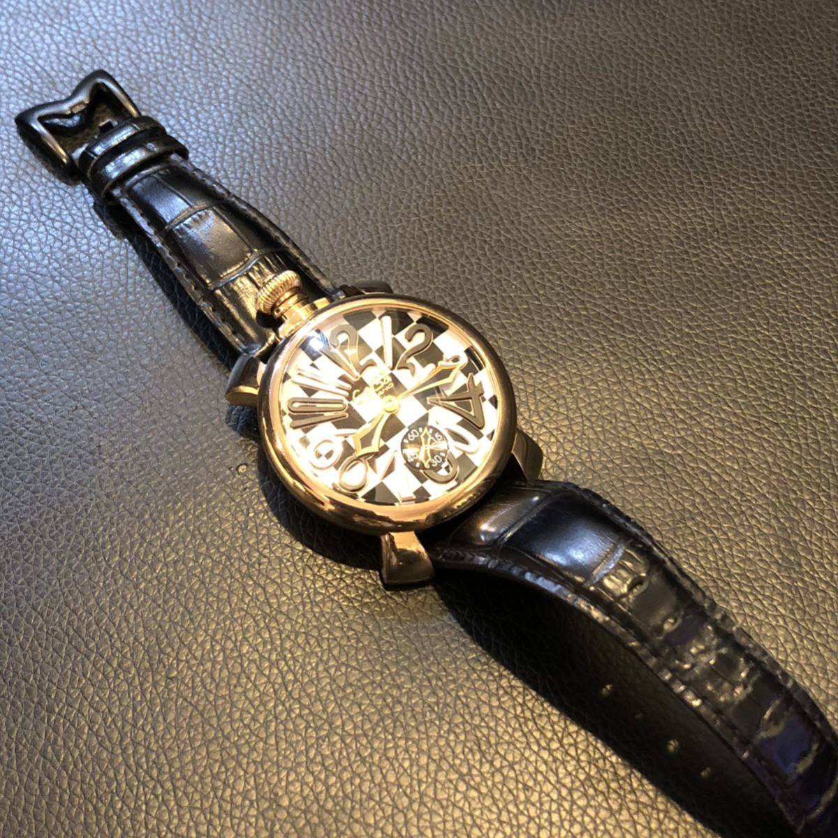 GAGA MILANO ガガミラノ マニュアーレ 48mm チェス盤 ゴールド GAGA MILANO ガガミラノ マニュアーレ 48mm チェス盤 ゴールド