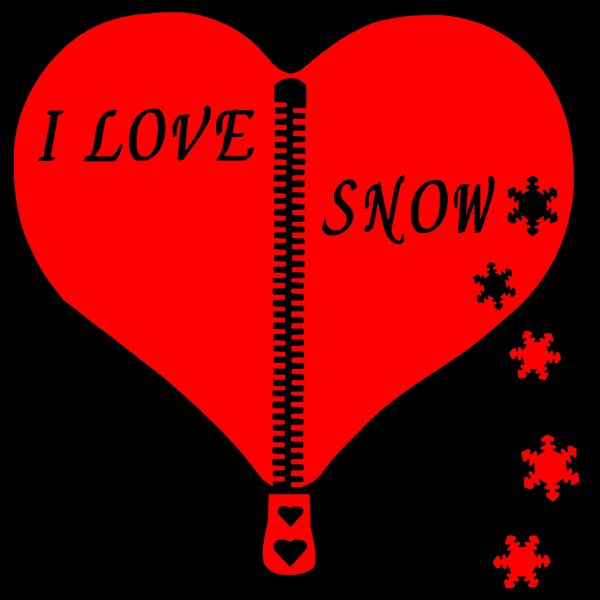 ★千円以上送料0★(15cm)ハートジッパー型 【I LOVE SNOW】　スノーボード・カー・スノーボーダー、車、ガールズ、ステッカーDC6_画像2