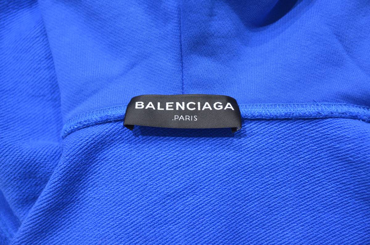 BALENCIAGA バレンシアガ ビッグ フード ヘビー プルオーバー 袖刺繍 パーカー Y-21345B