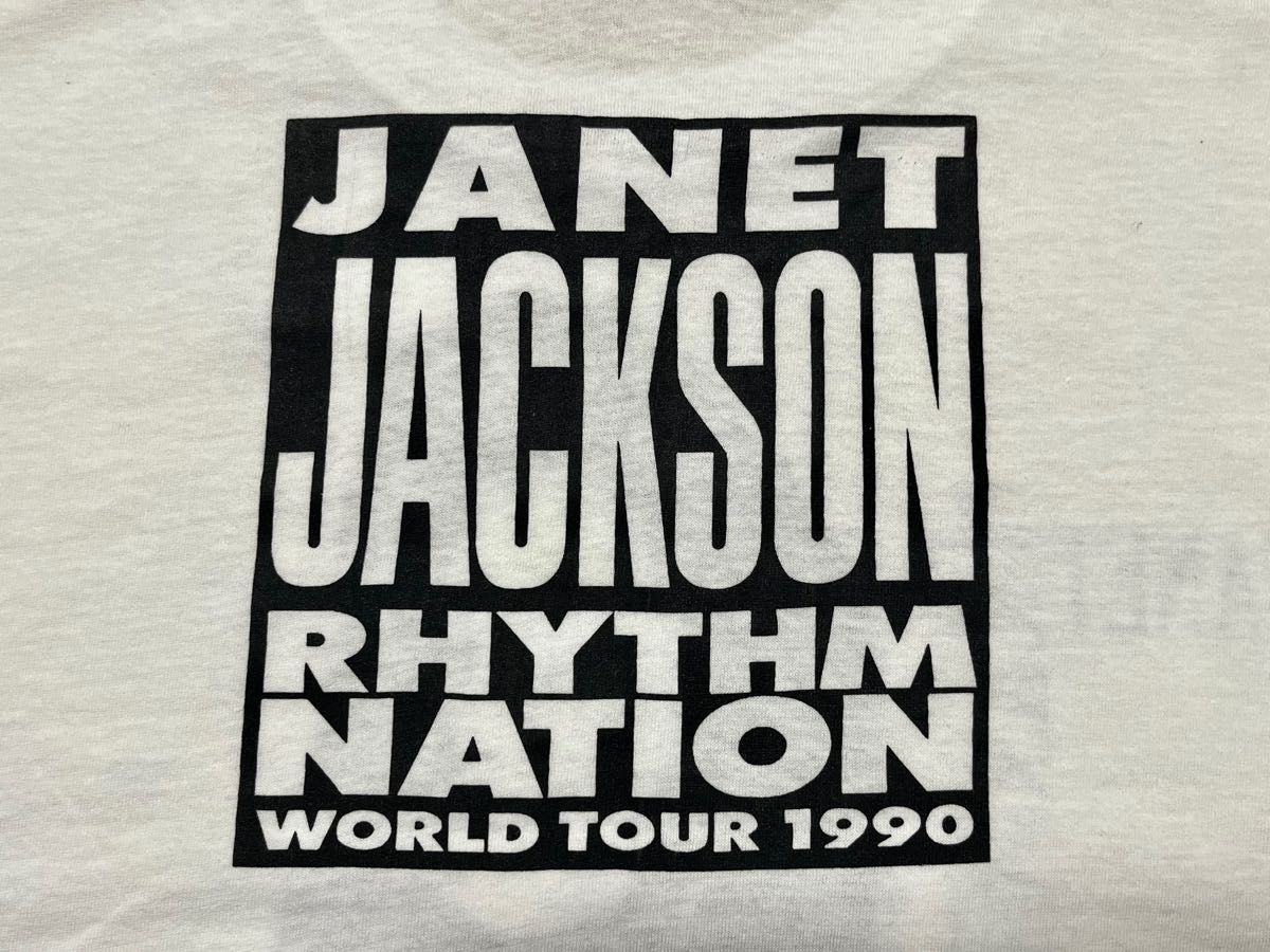 ジャネットジャクソン Janet Jackson 1990年 ツアーTシャツ L 白