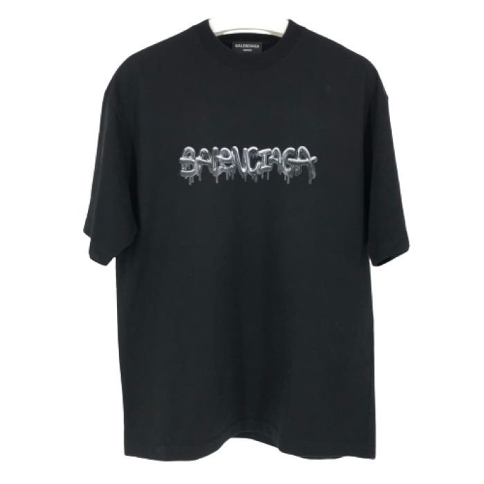 【美品】バレンシアガ BALENCIAGA 2021A スライムグラフィックロゴミディアムフィットTシャツ 半袖カットソー ロゴプリント XSサイズ - 0