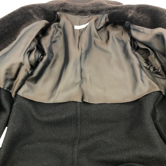 ani владелец AGNONA длинное пальто альпака пальто половина обратная сторона размер 42 Brown 
