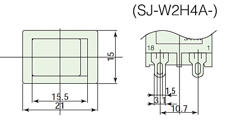 EDK SJ-W2H4A-30BB シーソースイッチ (2回路/ON-OFF) [4個組]【KY223】_画像3