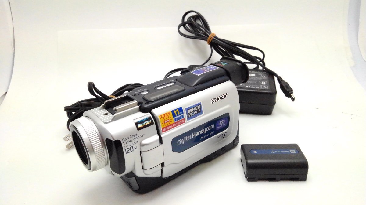 ハローカメラ 2405 SONY DCR-TRV17/miniDVテープ使用.ビデオカメラ.【 付属品あり】動作品 現状 1円スタート 即決あり
