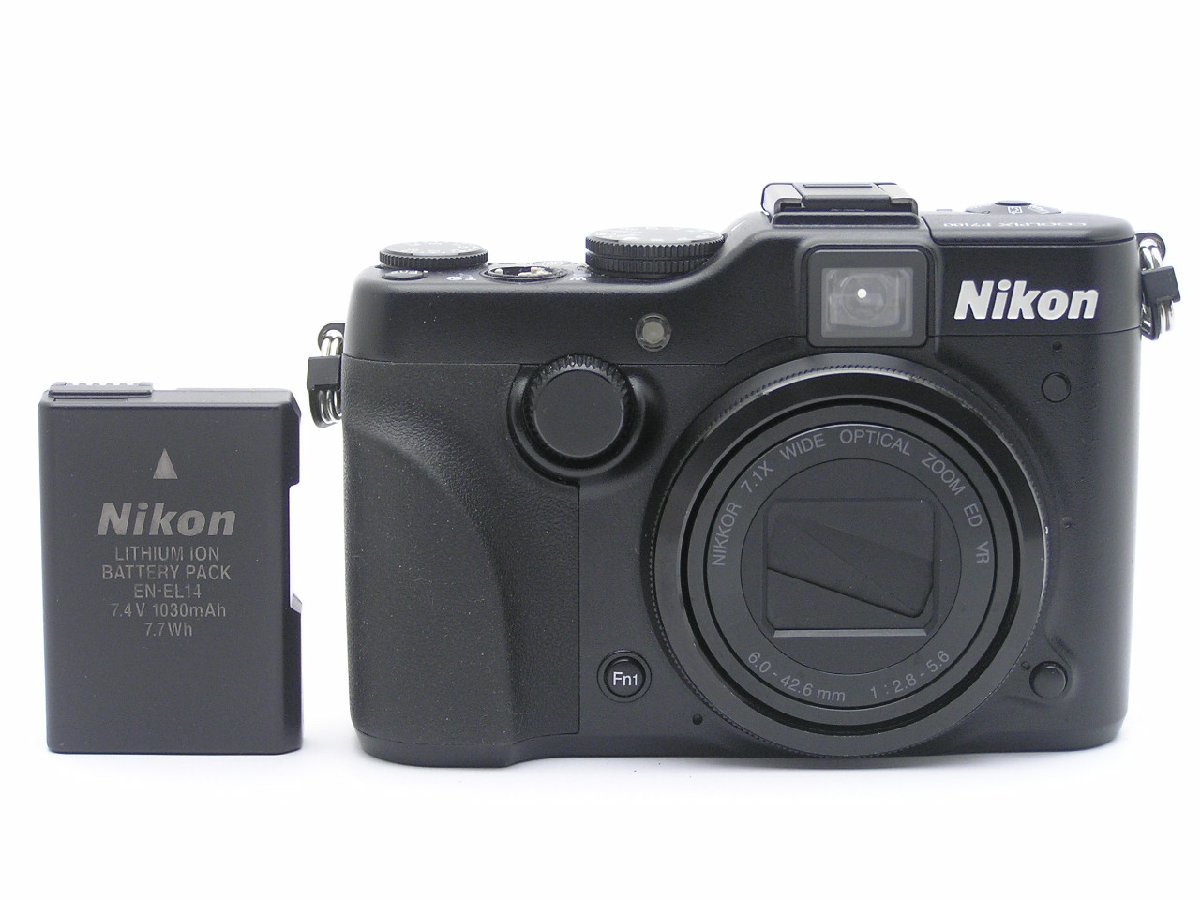 ★ハローカメラ★2228　Nikon COOLPIX P7100 【シャッターボタン欠品】【本体とバッテリ-のみ】 難有動作品 現状 1円スタート 即決あり_画像1