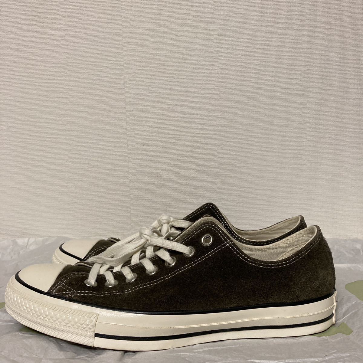 USEDコンバース オールスター チャック テーラーCONVERSE ALL STAR Chuck Taylorスエード チャコールCHARCOAL USA8.5JPN27 U.S. ORIGINATORの画像5