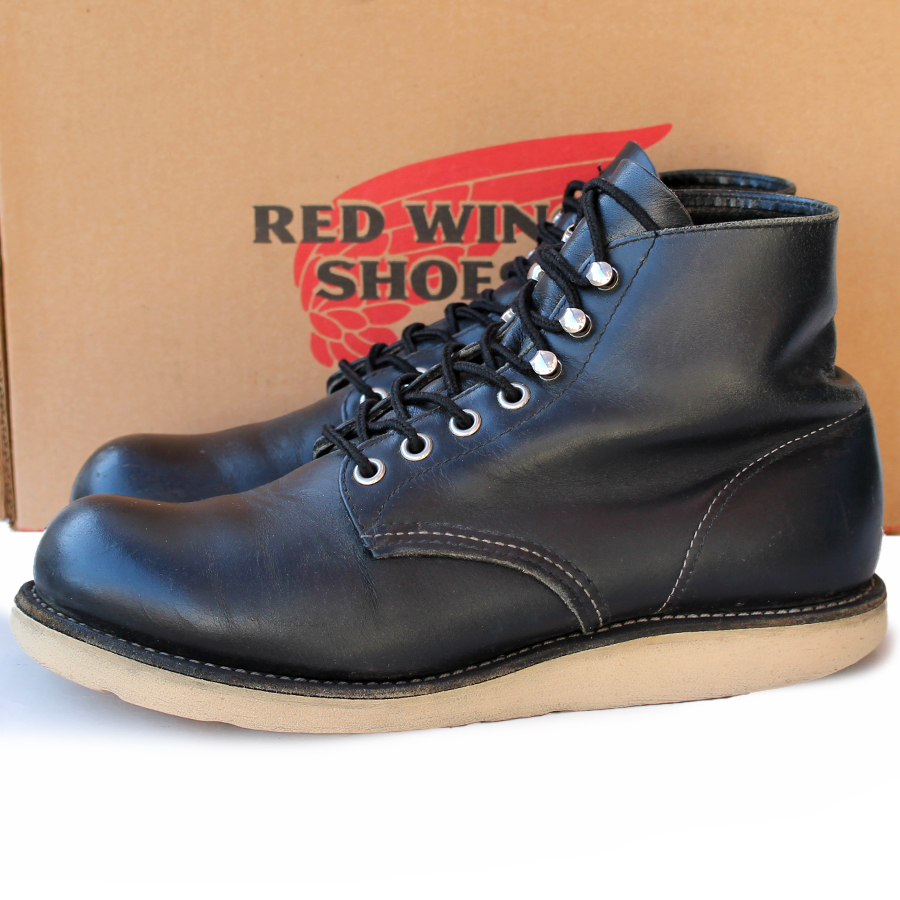 復刻犬タグ★Red Wing レッドウィング★6inch CLASSIC ROUND US7D=25 8165 アイリッシュセッター クロームレザー メンズ ブラック p i-47