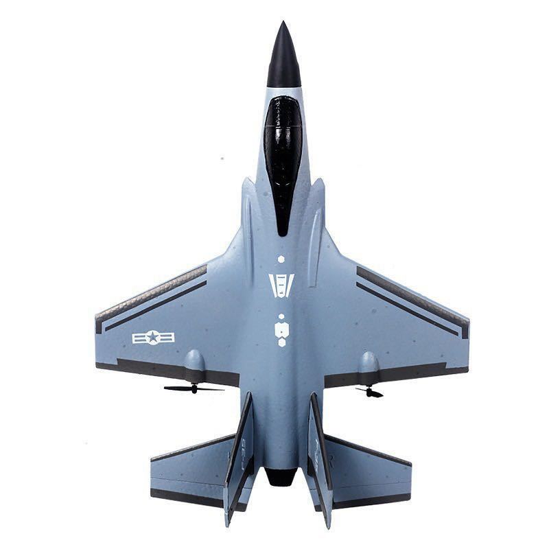 グレー 4CHラジコン戦闘機 F35 ファイター 15分/300m曲技飛行 LEDライト付き6軸ジャイロRC飛行機 固定翼 初心者入門機 FX935 100g規制外 7