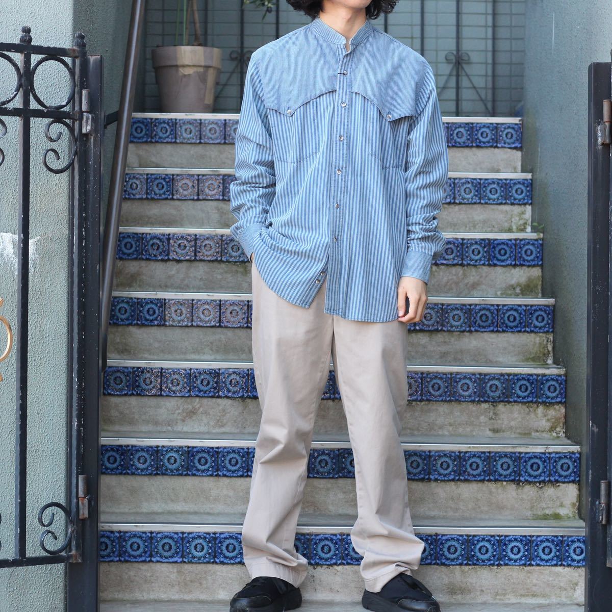 USA VINTAGE Ropen STRIPE PATTERNED DESIGN SHIRT/アメリカ古着 USA VINTAGE Ropen STRIPE PATTERNED DESIGN SHIRT/アメリカ古着
