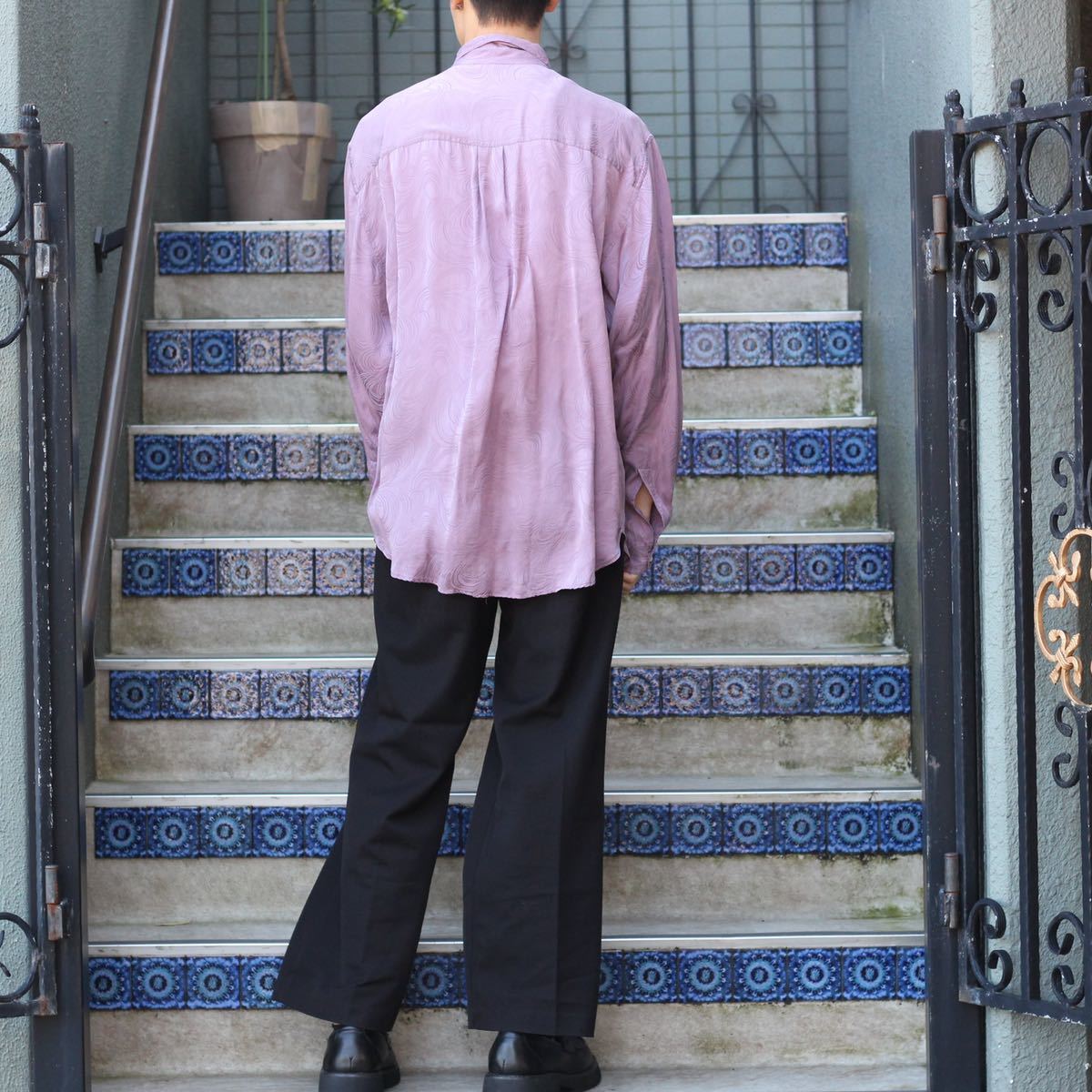 EU VINTAGE eterna EMBROIDERY JACQUARED SILK100% DESIGN SHIRT EU VINTAGE eterna EMBROIDERY JACQUARED SILK100% DESIGN SHIRT