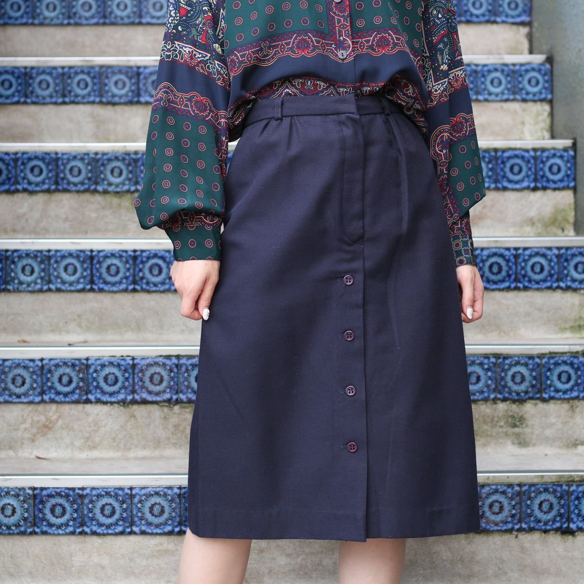 USA VINTAGE SWEET STUFF WOOL DESIGN SKIRT/アメリカ古着ウールデザインスカート_画像1