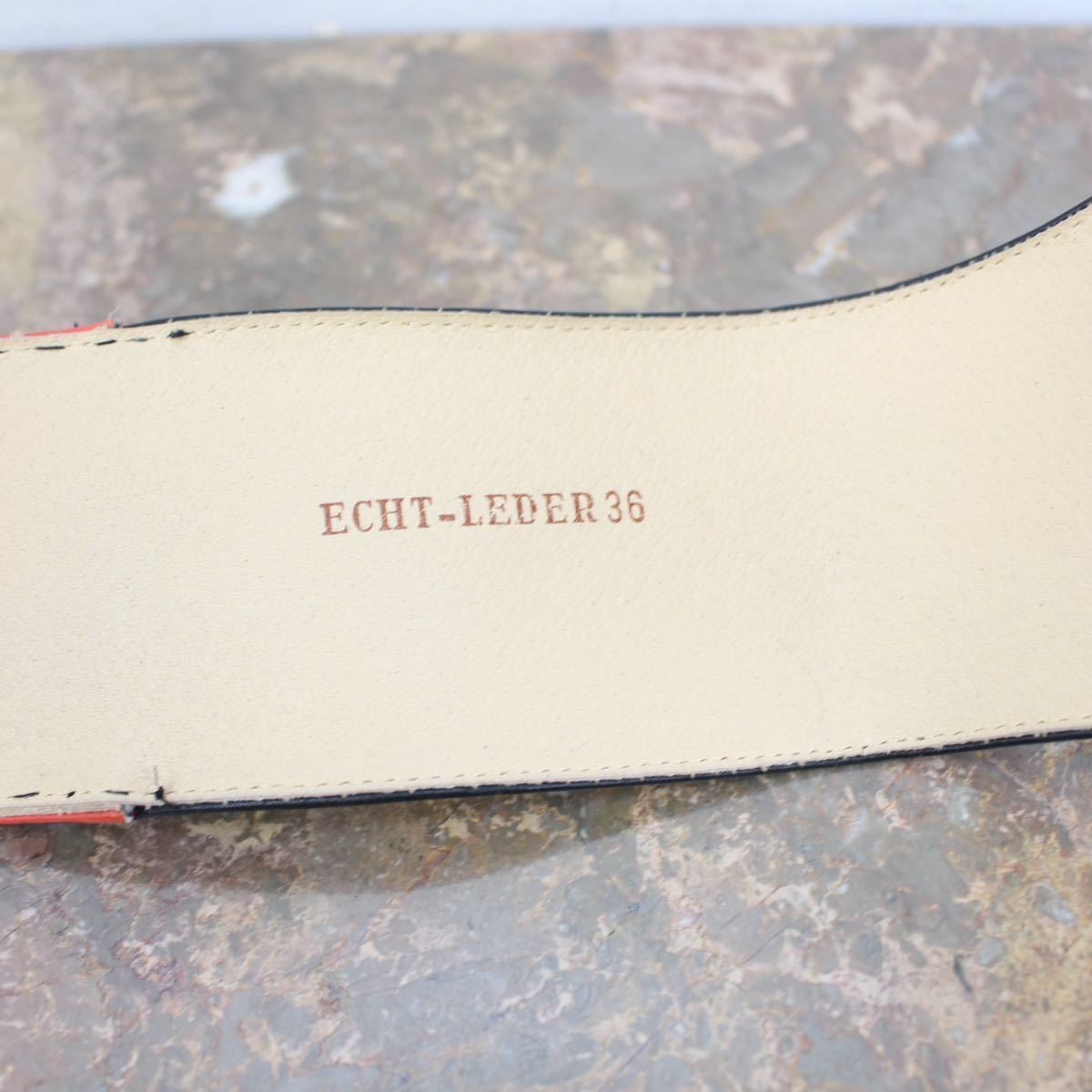 EU VINTAGE BICOLOR DESIGN LEATHER BELT/ヨーロッパ古着デザイン