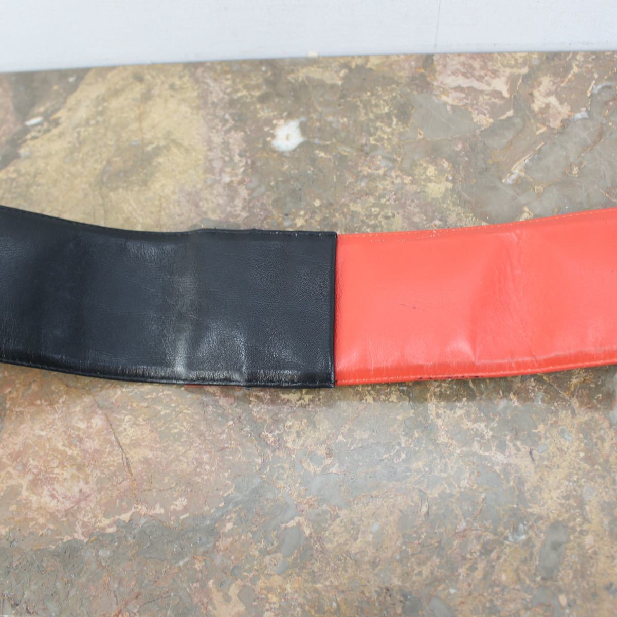 EU VINTAGE BICOLOR DESIGN LEATHER BELT/ヨーロッパ古着デザイン