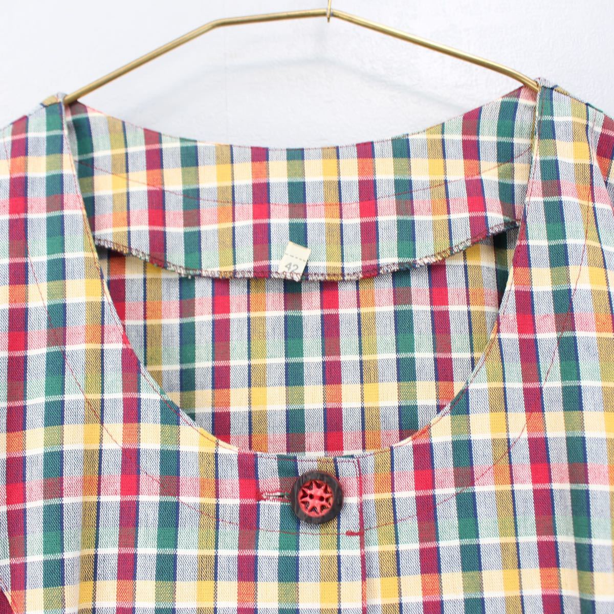 SPECIAL ITEM* EU VINTAGE ヨーロッパ古着チェック柄切替フロント