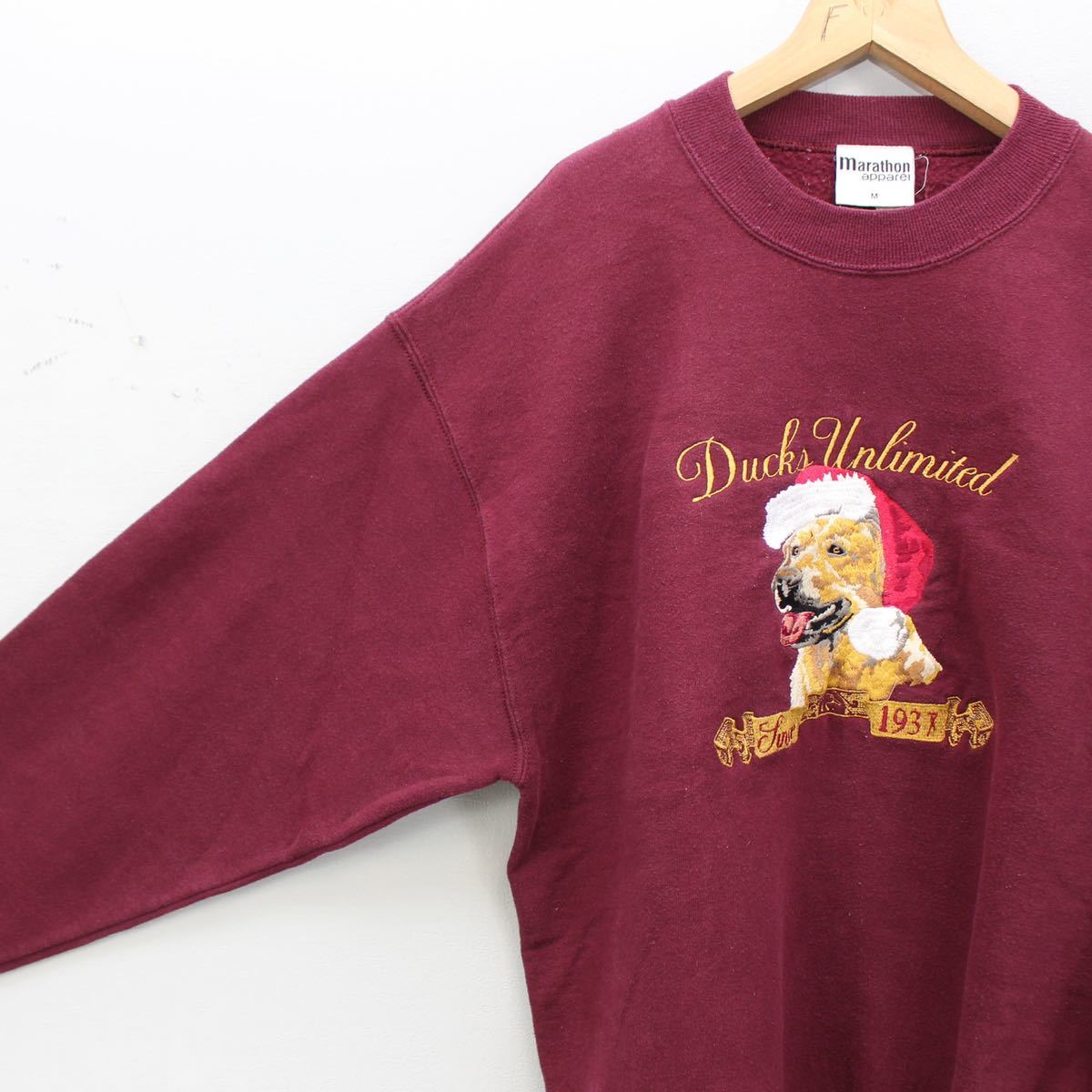 USA VINTAGE marathon apparel DOG EMBROIDERY DESIGN SWEAT SHIRT/アメリカ古着わんこ刺繍デザインスウェット_画像7