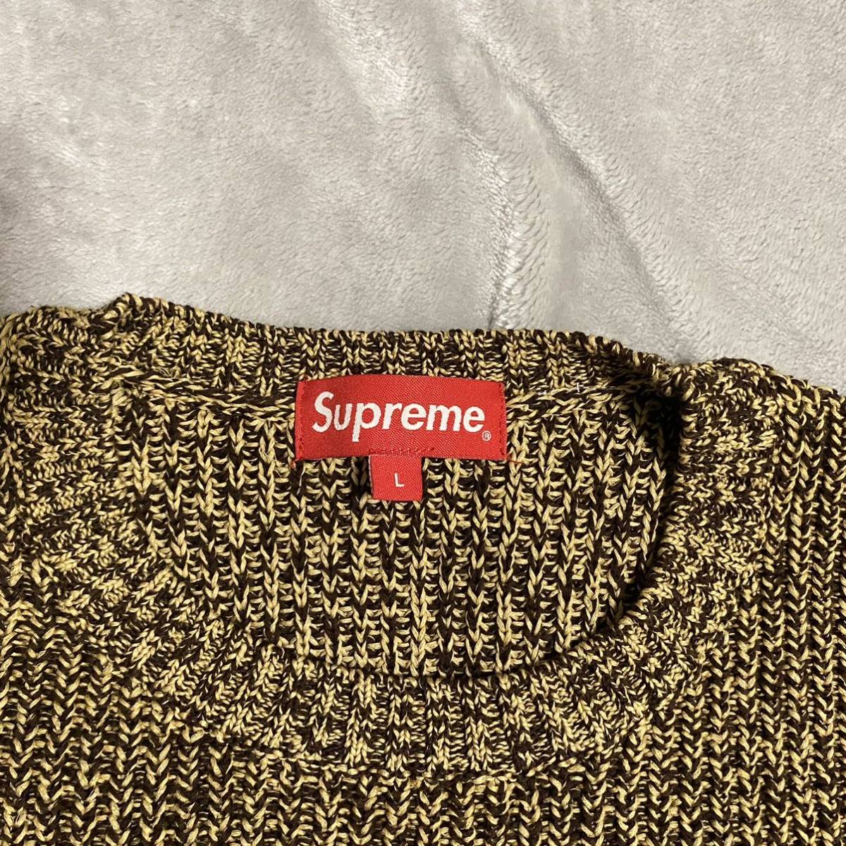 美品】Supreme Melange Rib Knit Sweater Brown シュプリーム