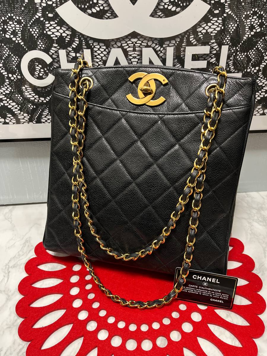 CHANEL シャネル トート バッグ キャビア スキン ヴィンテージ レア