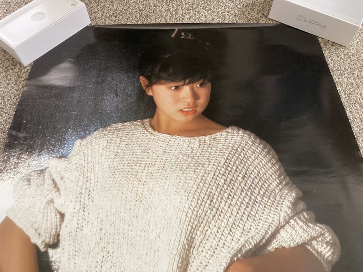  beautiful goods not for sale Nakamori Akina B2 poster .. rare Showa Retro B2 size that time thing Showa Retro poster NAKAMORI AKINA B2 size white knitted 