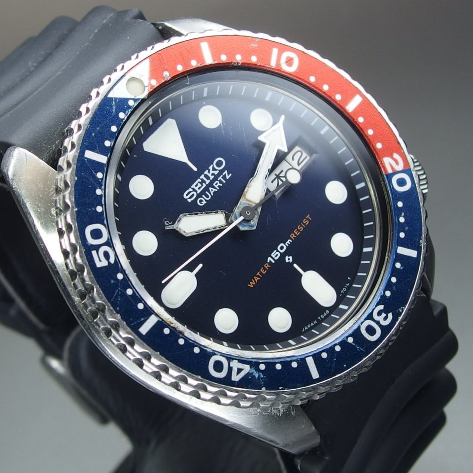 SEIKO 7548-700B ダイバー ペプシベゼル クオーツ 調子良好 | labiela.com