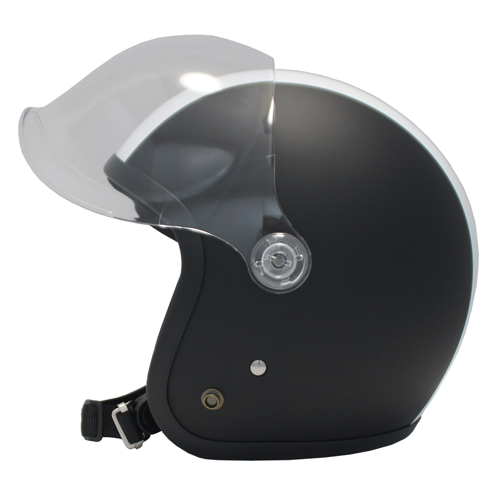 ジェットヘルメット　マットブラック／ホワイトライン　ＳＧ安全規格品　送料無料_画像5