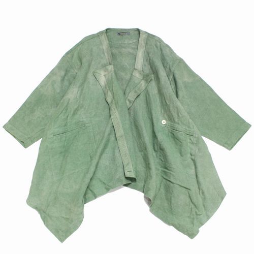 ISSEY MIYAKE イッセイミヤケ 80s 筆タグ ヴィンテージ リネン 羽織り コート 9 グリーン