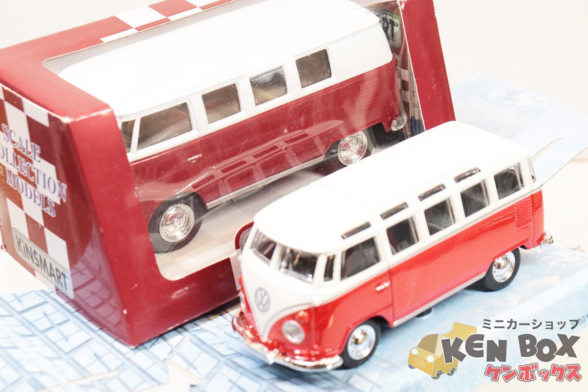 S=1/43 VOLKSWAGEN フォルクスワーゲン MICRO BUS マイクロバス 2台セット Maisto、KiNSMART 箱値札貼 現状渡し_画像1