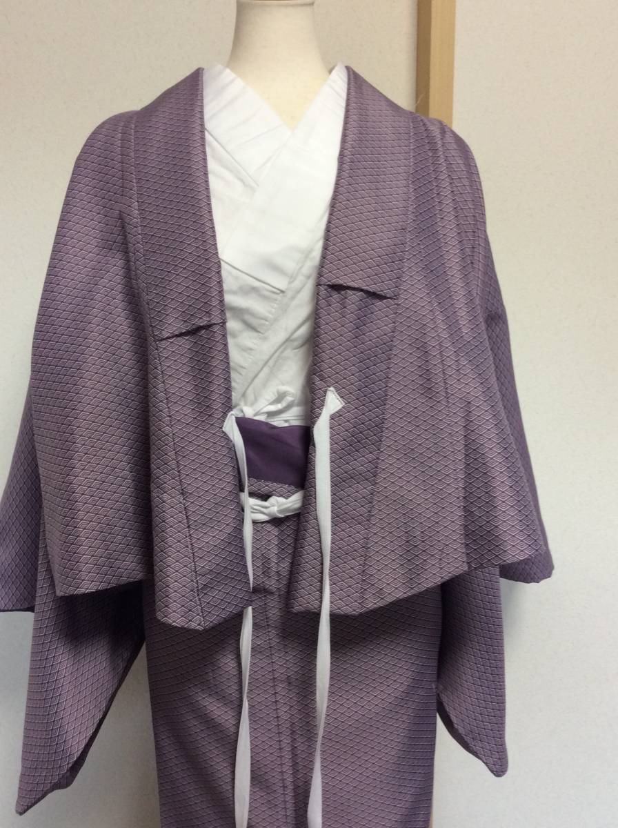 即決 musubi京都 江戸小紋 セパレート着物 サイズL ゆうパック送料込み 二部式着物 帯をするタイプ_上衣と下衣に分かれています。
