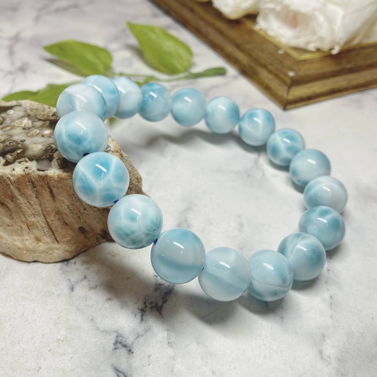 【E4865】AAAAA＊ラリマー＊11.5㎜＊ブレスレット＊高品質＊Larimar＊_画像1