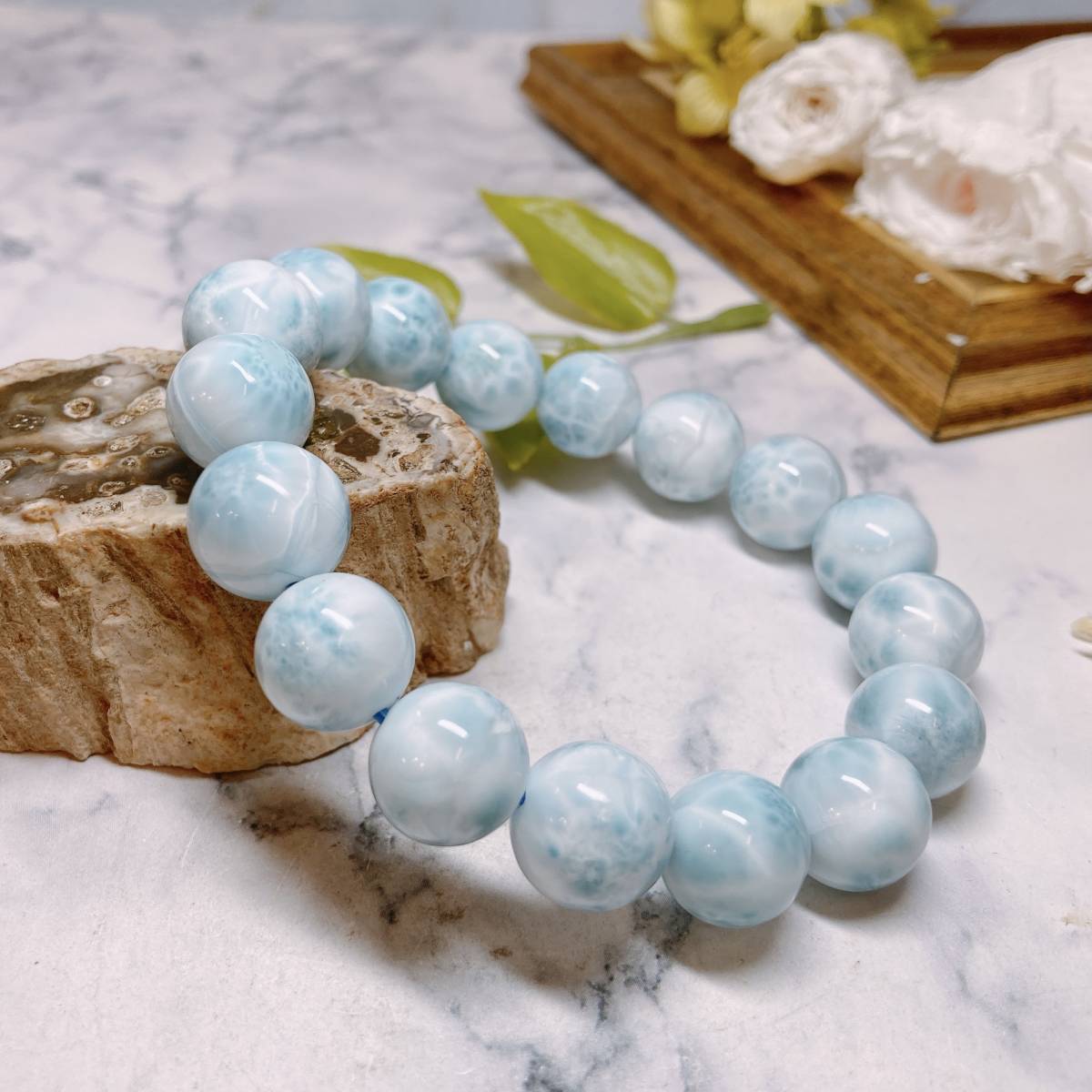 【E4864】AAA＊ラリマー＊12㎜＊ブレスレット＊高品質＊Larimar＊_画像1