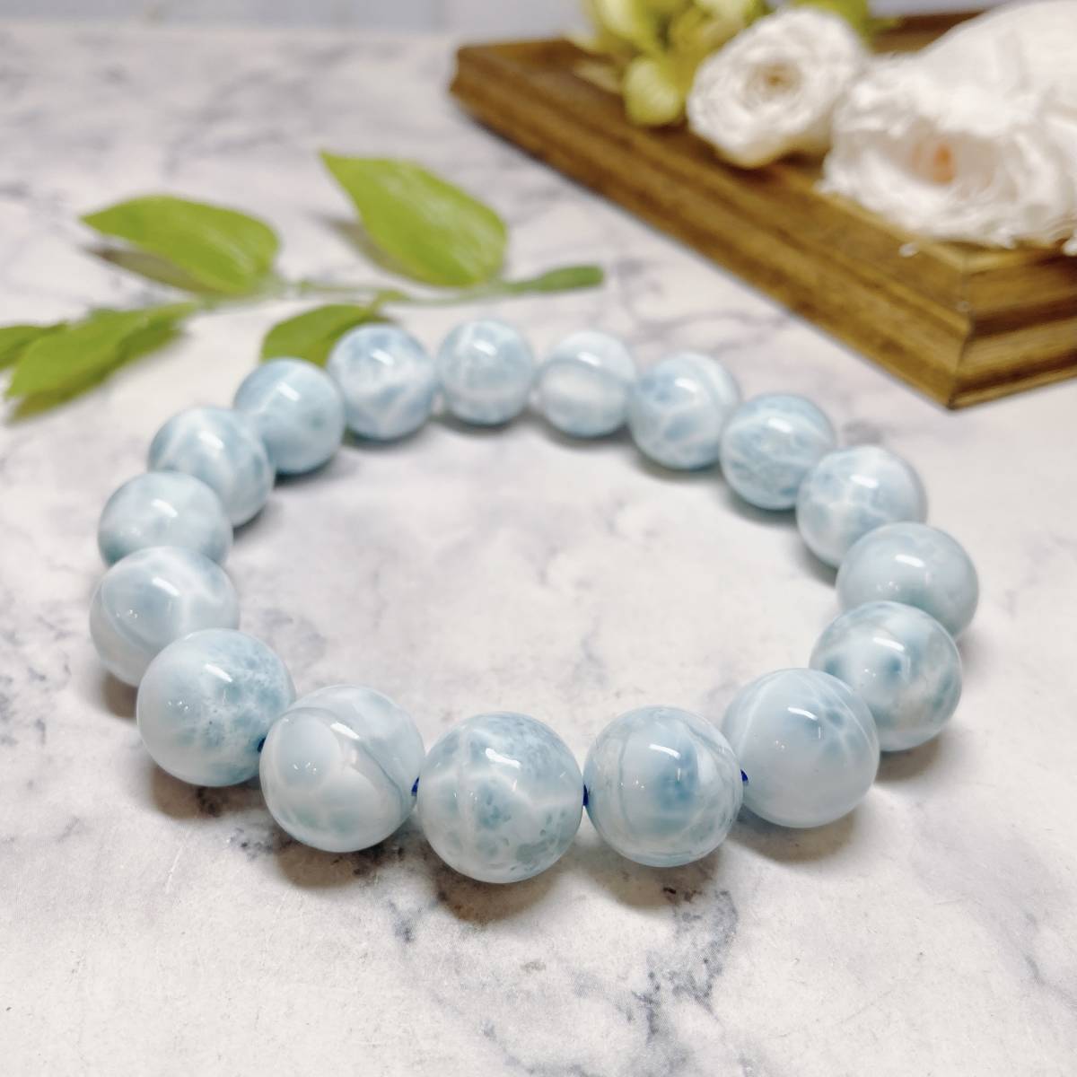 【E4864】AAA＊ラリマー＊12㎜＊ブレスレット＊高品質＊Larimar＊_画像7