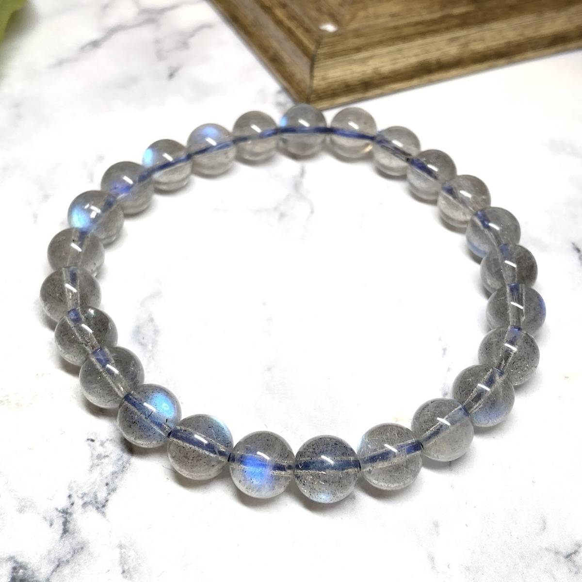 【E4853】高品質?ラブラドライト＊AAAAA＊7.5㎜＊ブレスレット＊Labradorite