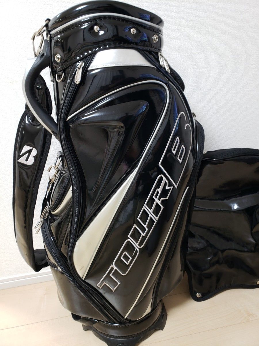 BRIDGESTONE ブリヂストン エナメル 3点式 黒 キャディバッグ ブリヂストンBRIDGESTONE】tourB 9 5型 オールエナメルキャディ