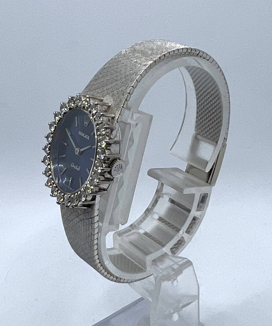  rare! Rolex o- Kid 750WG diamond lady's hand winding Cal.1400 3355 327 2 170 Vintage K18 ROLEX Ohchid IB2202