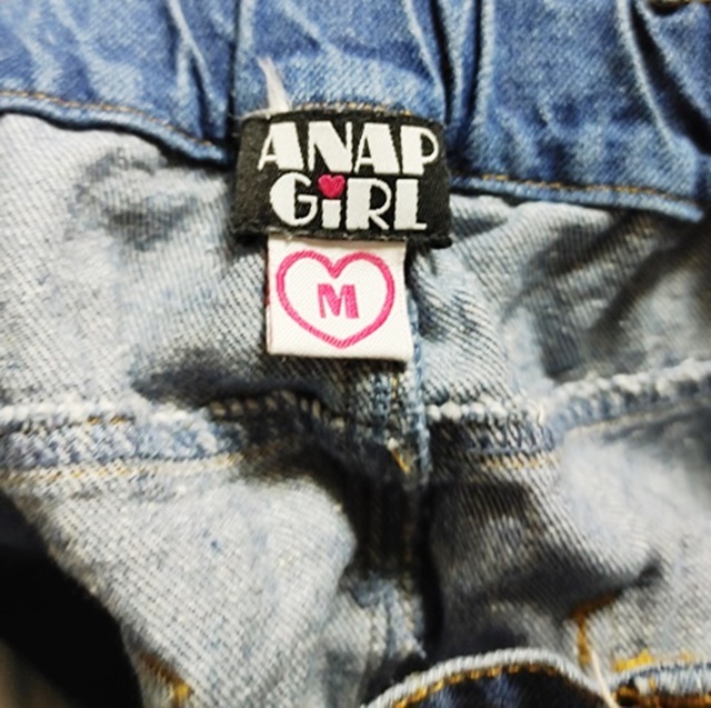 160㎝ ANAP GIRL アナップ 半ズボン ショートパンツ ショーパン ジーンズ デニム ダメージ加工 Mサイズ_画像3