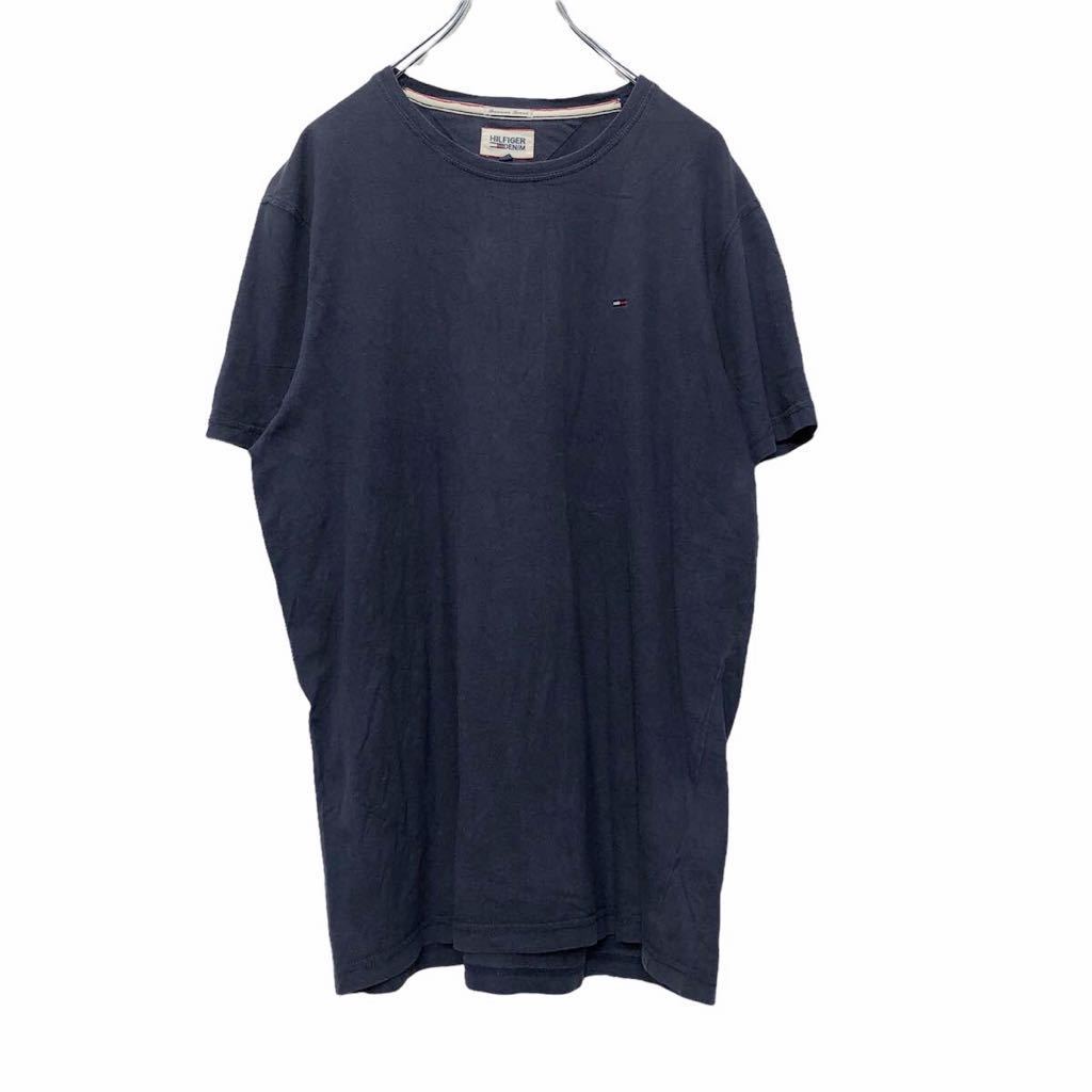 HILFIGER DENIM 半袖 Tシャツ Lサイズ トミーヒルフィガー 紺 ネイビー 古着卸 アメリカ仕入れ a406-5248_画像1