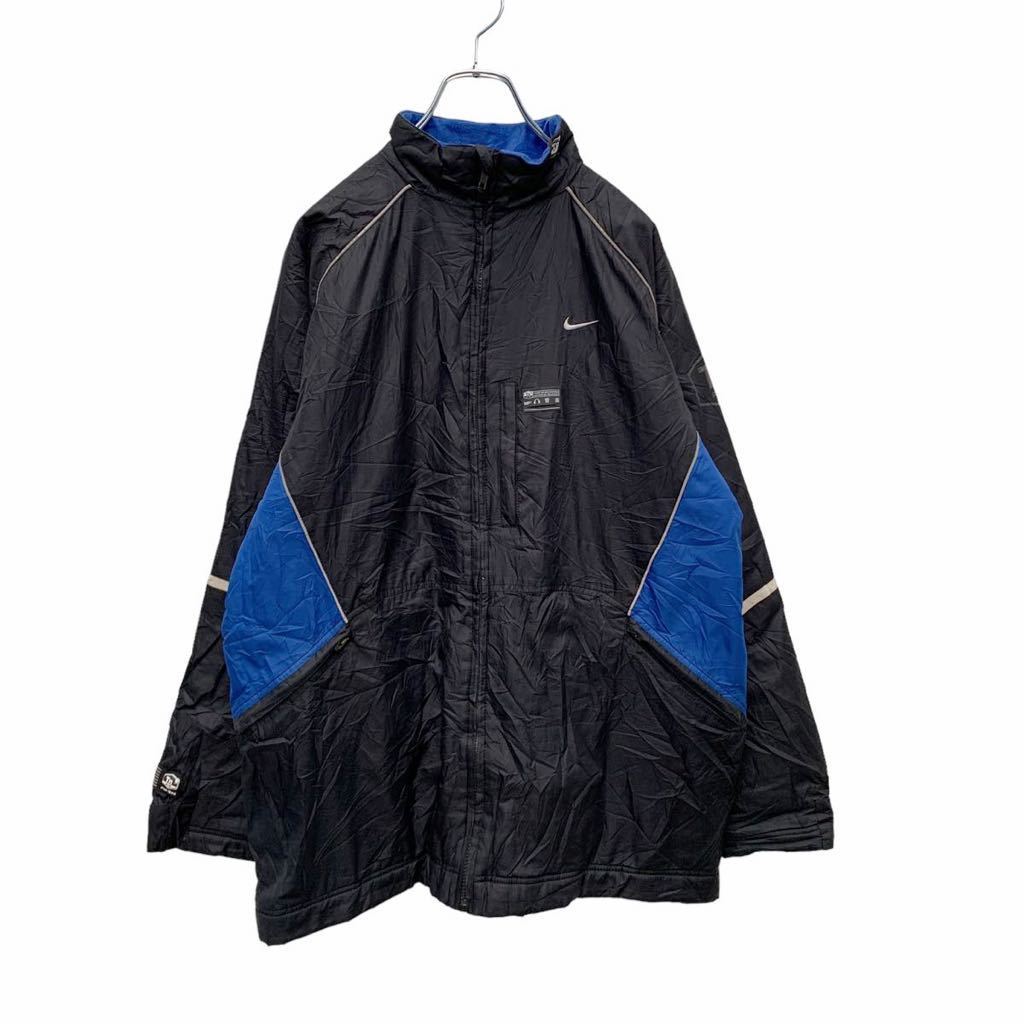 NIKE Zip up nylon jacket Kids XL black bruna iki cotton inside sport old clothes . America stock a410-5297