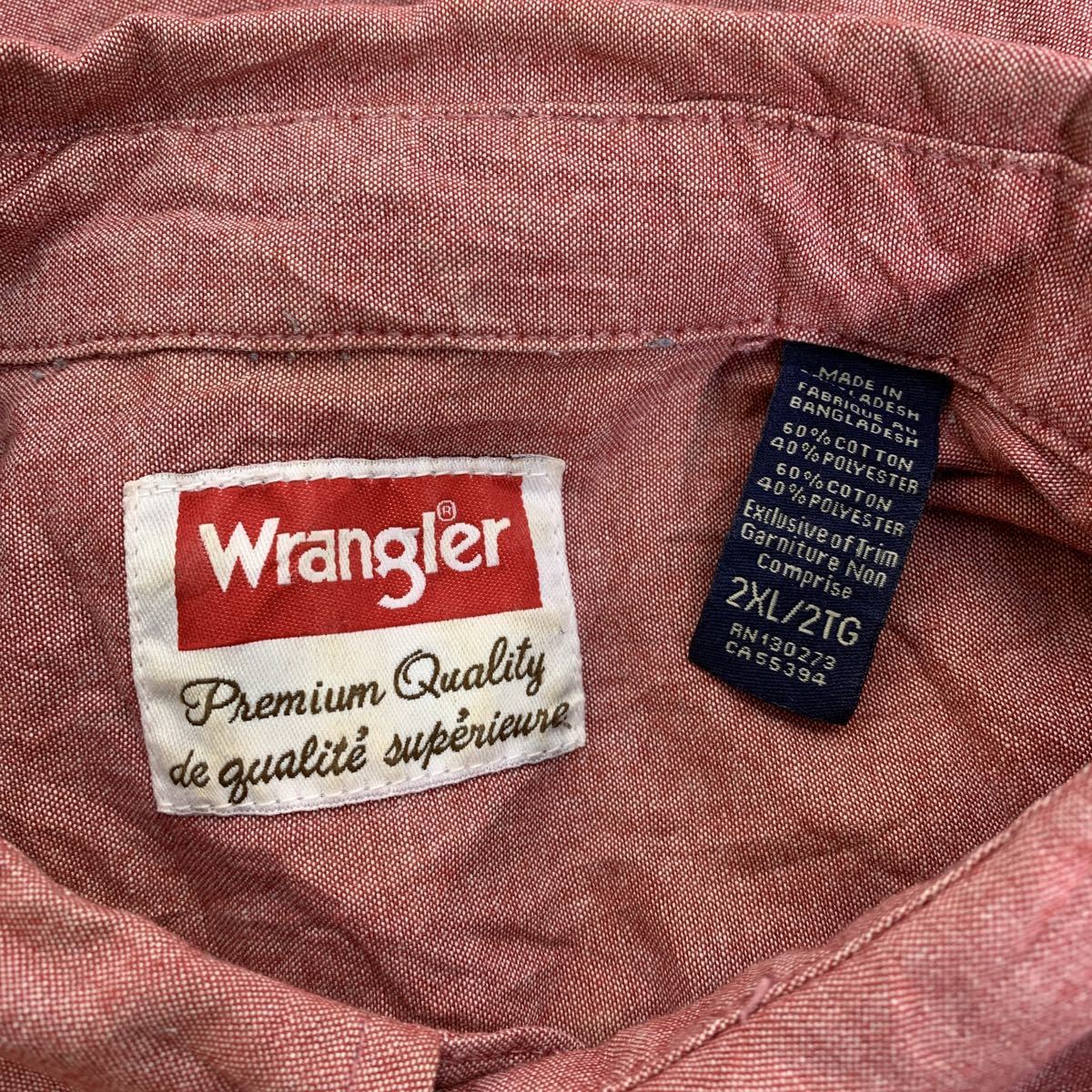 Wrangler 半袖シャツ 2XL レッド ラングラー ビッグサイズ 古着卸 アメリカ仕入れ a406-5601_画像8