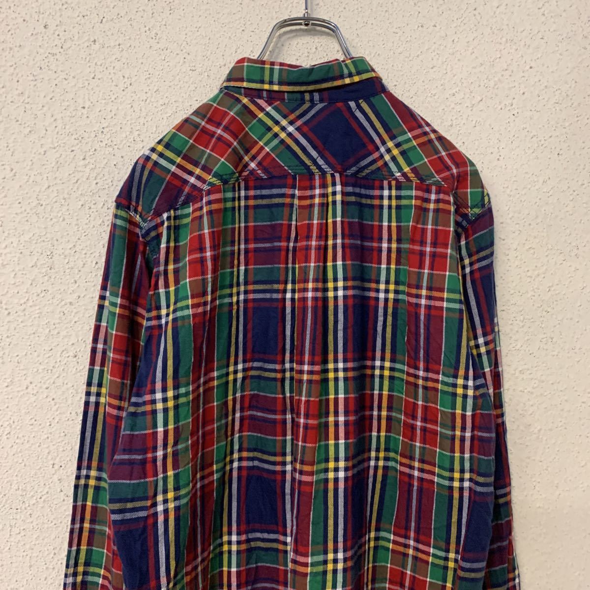 TOMMY HILFIGER 長袖 チェック シャツ キッズ XL 150 カラフル トミーヒルフィガー 古着卸 アメリカ仕入れ a411-5200_画像5