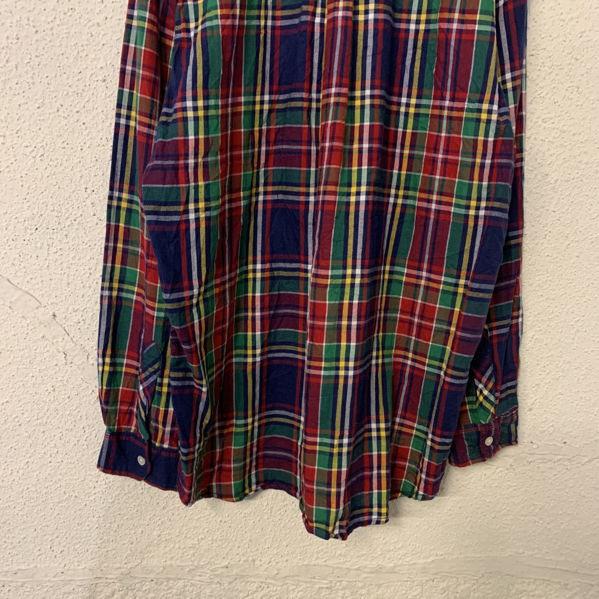 TOMMY HILFIGER 長袖 チェック シャツ キッズ XL 150 カラフル トミーヒルフィガー 古着卸 アメリカ仕入れ a411-5200_画像6