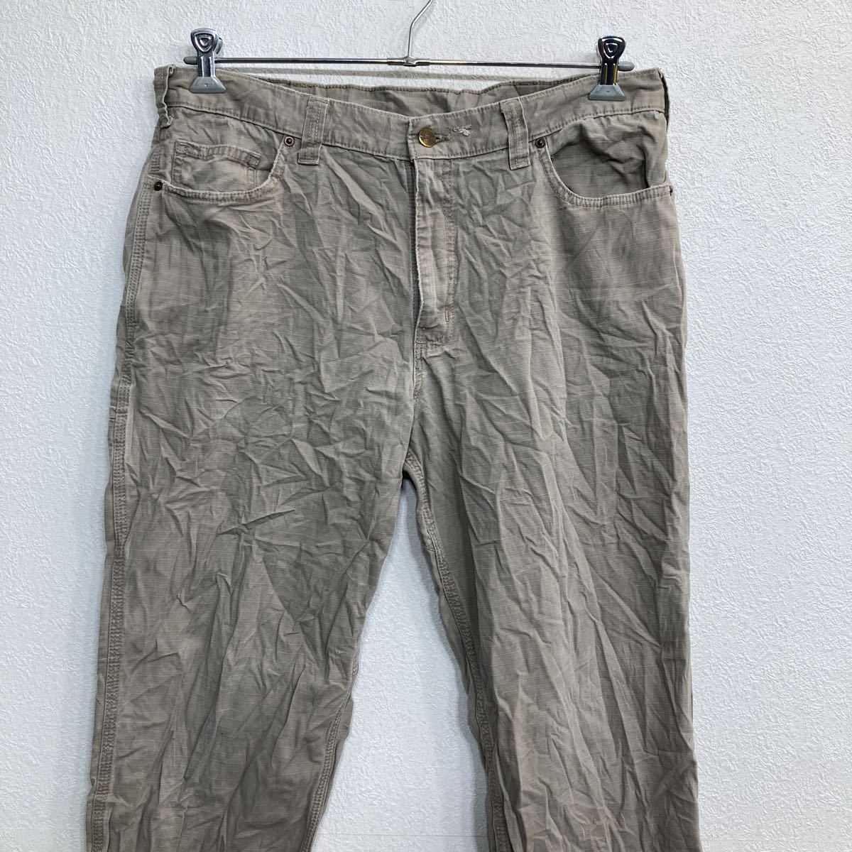 Carhartt ワークパンツ W33 カーハート ペインターパンツ リラックスフィット ライトブラウン 古着卸 アメリカ仕入 2302-340_画像2