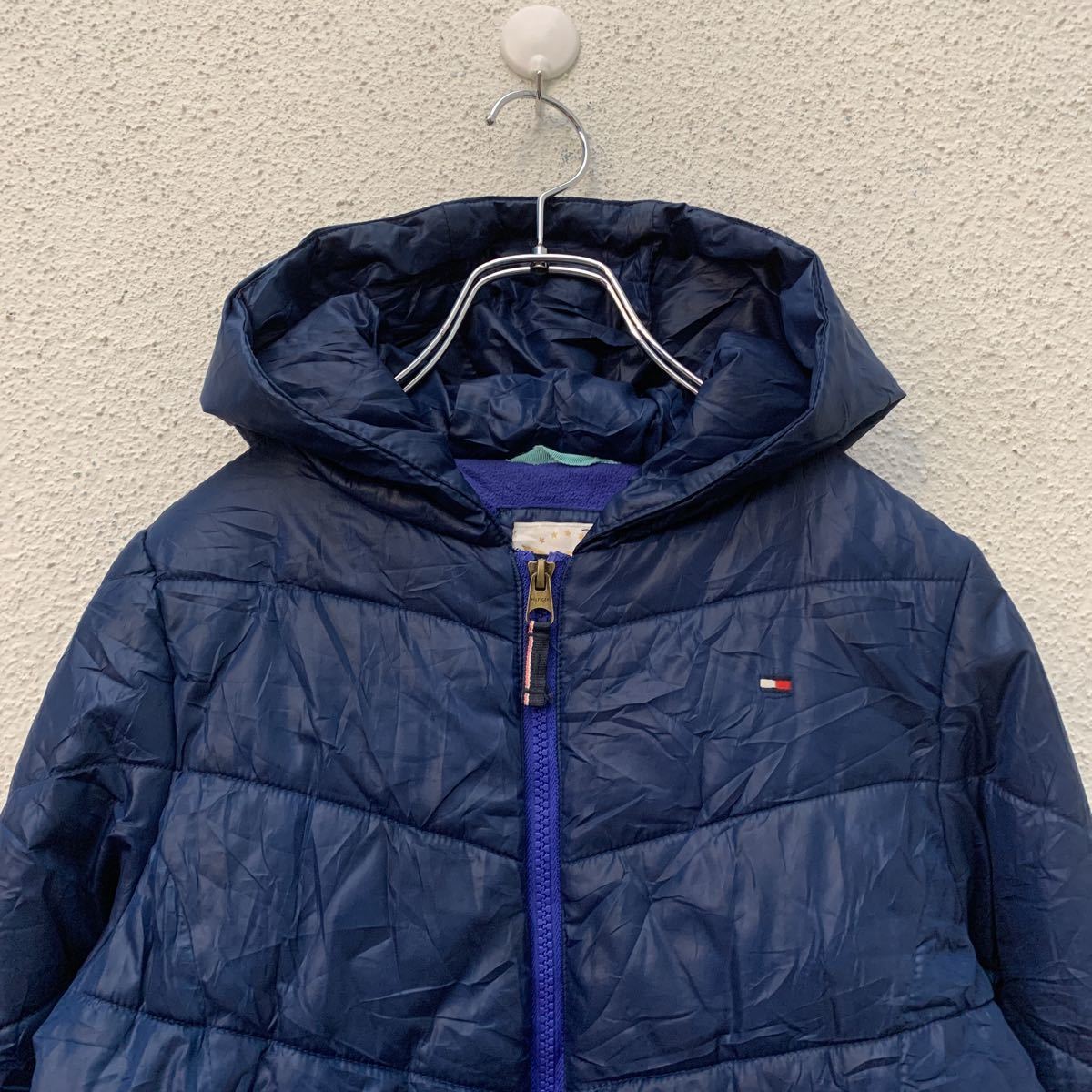 TOMMY HILFIGER ジップアップ 中綿 ジャケット キッズ L 12/14 ネイビー トミーヒルフィガー 古着卸 アメリカ仕入れ a501-5367_画像2