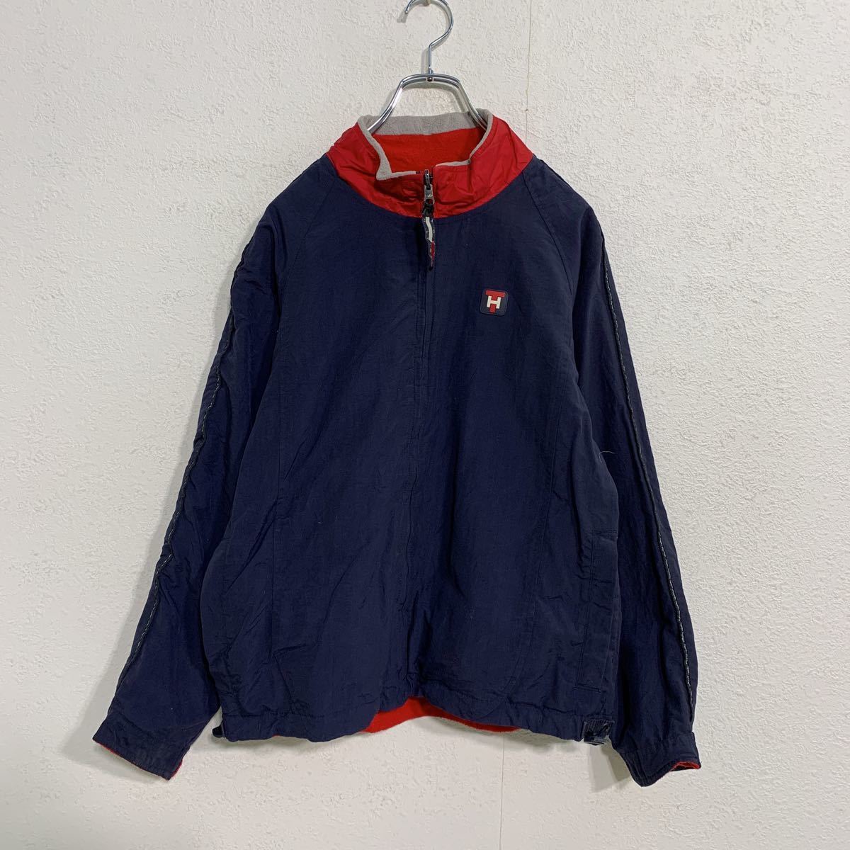 TOMMY HILFIGER ジップアップ リバーシブル ジャケット ウィメンズ L レッド ネイビー ナイロン 古着卸 アメリカ仕入 a502-5450_画像6