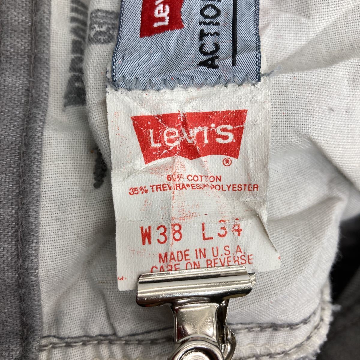 Levi's アクションジーンズ W38 リーバイス レギュラー ビッグサイズ グレー USA製 古着卸 アメリカ仕入 2302-828_画像9