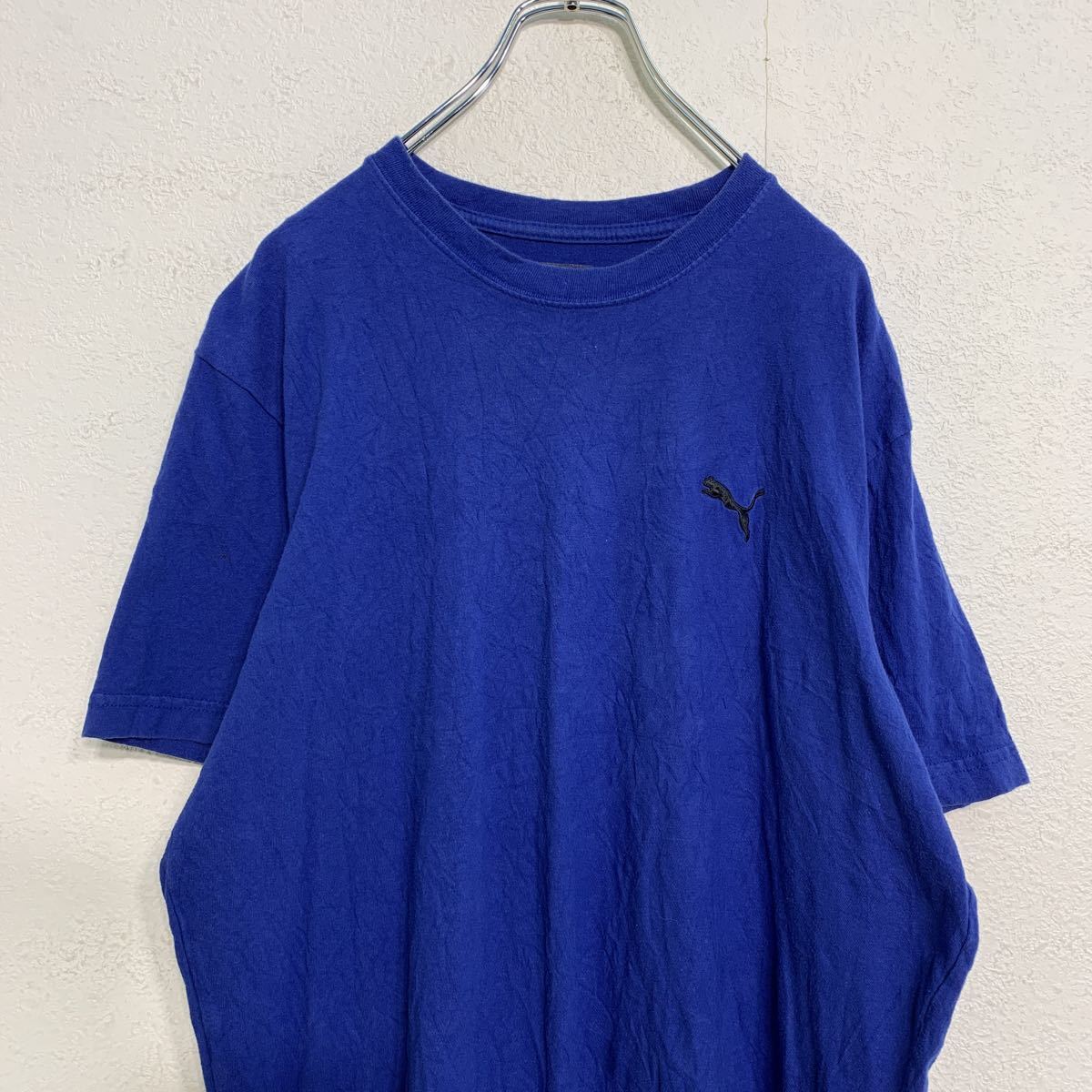 PUMA 半袖 ロゴ Tシャツ L ブルー プーマ スポーツ ワンポイントロゴ 古着卸 アメリカ仕入れ a406-5440_画像2