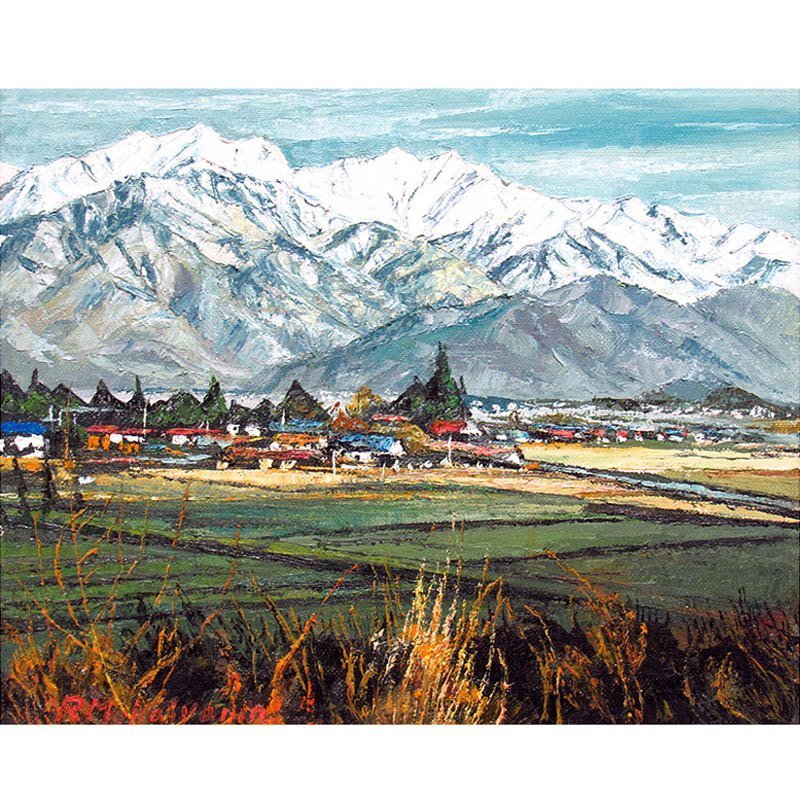 Yahoo!オークション - 決算最終大処分◎向山僚一 油絵3号「北アルプス