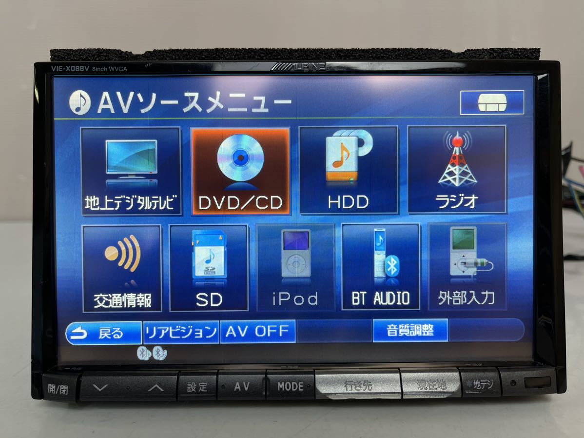 アルパイン VIE-X088 HDDナビ 地デジ フルセグ DVD CD SDカード IPod