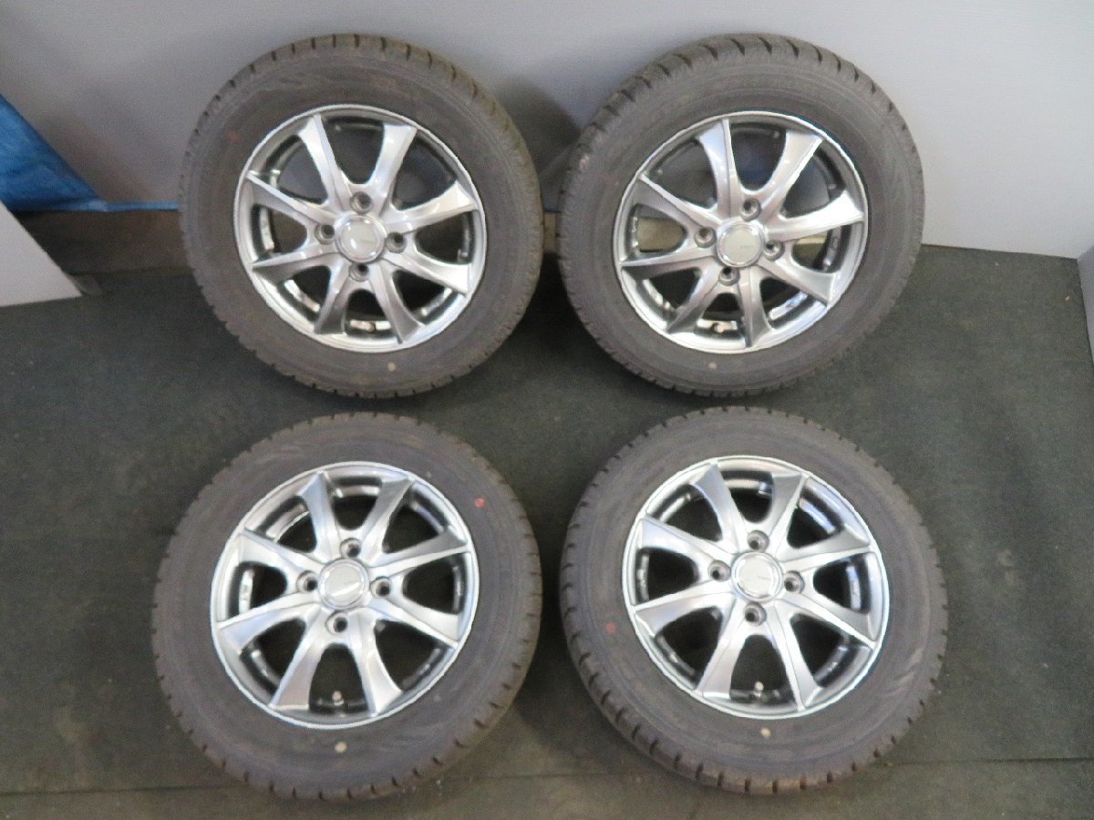 【即決! 即日発送可】2021年製 155/65R13 North Trek N3i スタッドレス タイヤ LEBEN 13X 4J +43 4H 100PCD ホイール 中古 10184