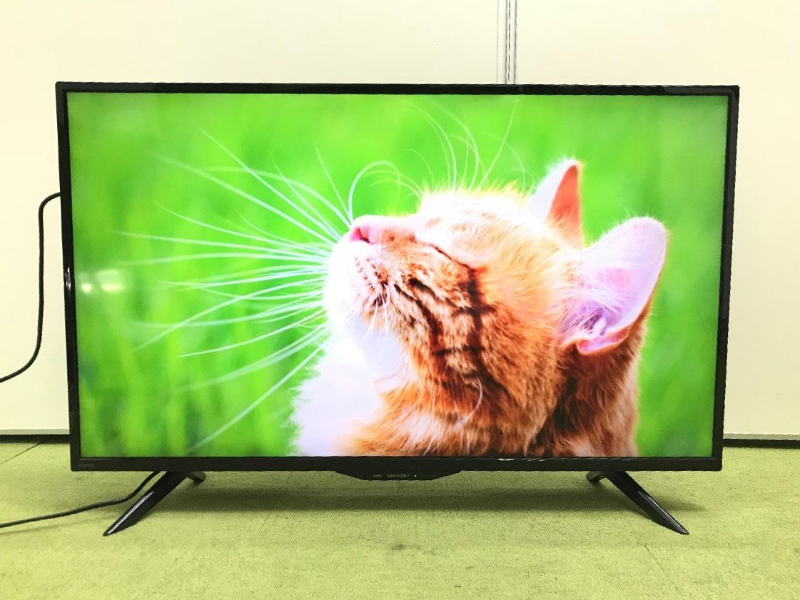美品 シャープ SHARP AQUOS 4K液晶テレビ 40型 外付けHDD対応 直下型LEDバックライト 有線LAN 4T-C40BH1 2019年製 YD01064N
