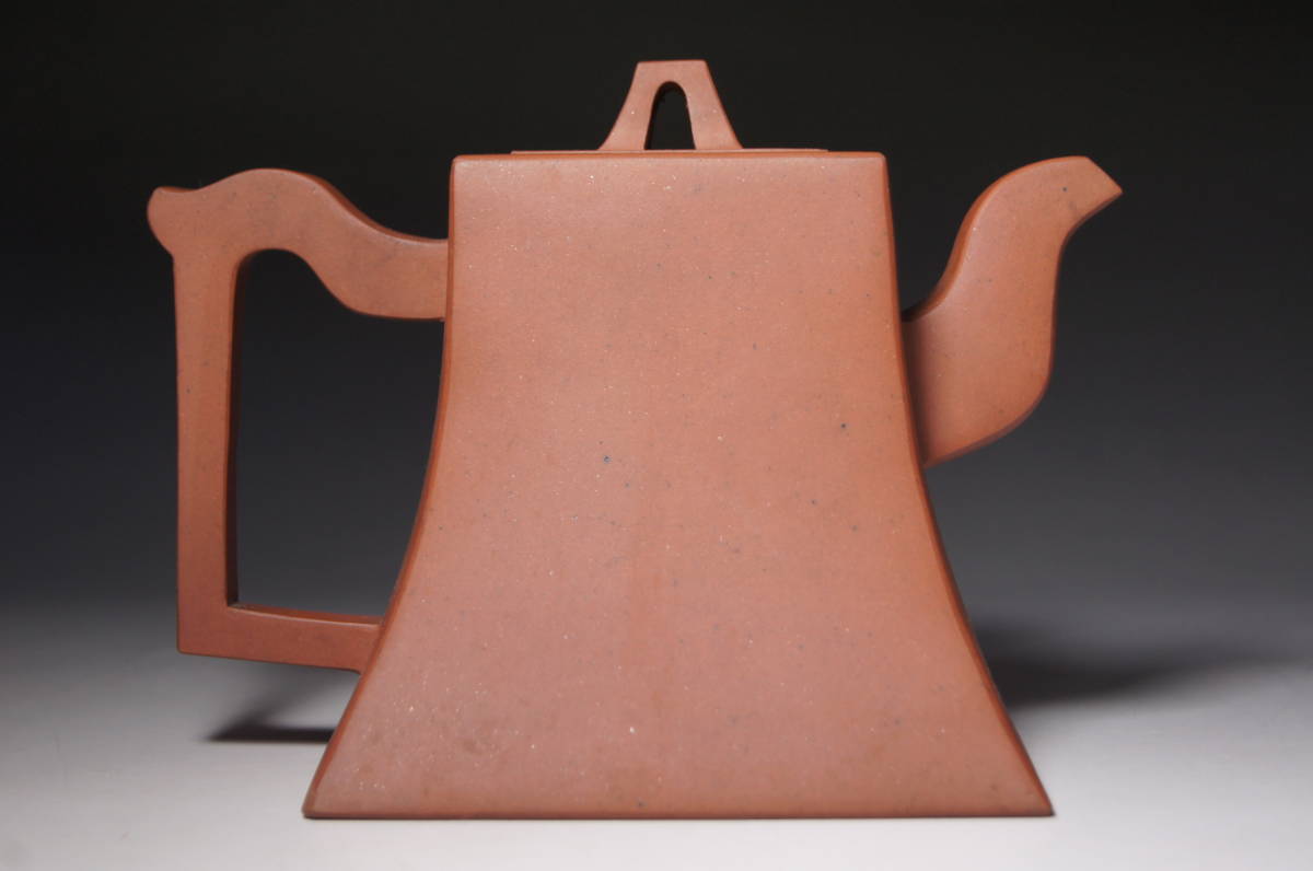 中国美術 宜興紫砂 朱泥急須 漢詩文 方鐘壺 紫砂壷 茶壷 茶注 茶器