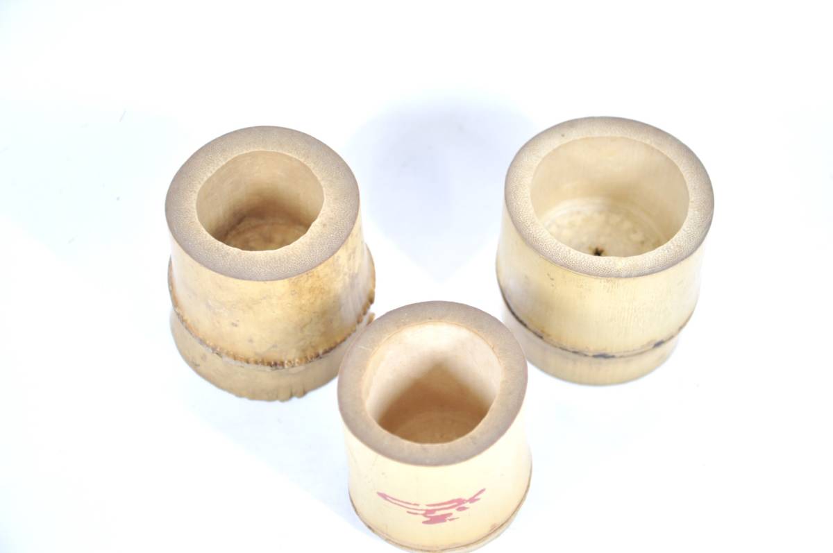 昭和ビンテージ竹製柄杓と蓋置茶道具柄杓平均：全長40cm 蓋置
